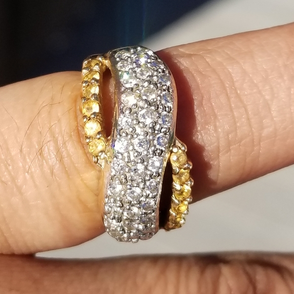 14k diamond citrine gold bypass ring - Picture 14 of 14